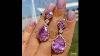 3ct Pear Cut Simulated Pink Sapphire Drop &dangle Earrings 14k White Gold Plated